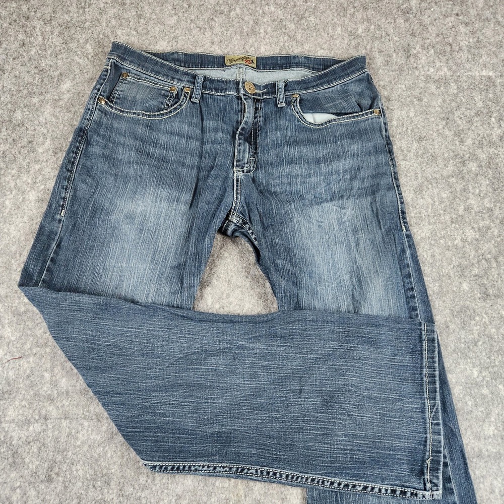 Wrangler 20X Jeans Men 35x30 Blue Bootcut Western Cowboy Denim Glasgow Wash